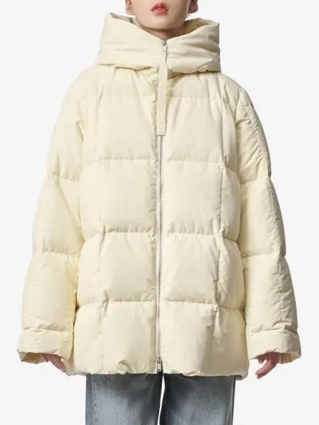 Zipper Quilted Hood Down Padding Ivory - JIL SANDER - BALAAN 2