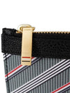 Monogram Coated Canvas Medium Clutch Bag Gray - THOM BROWNE - BALAAN.