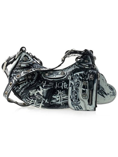 Le Cagole XS Graffiti Lambskin Shoulder Bag Black - BALENCIAGA - BALAAN 2