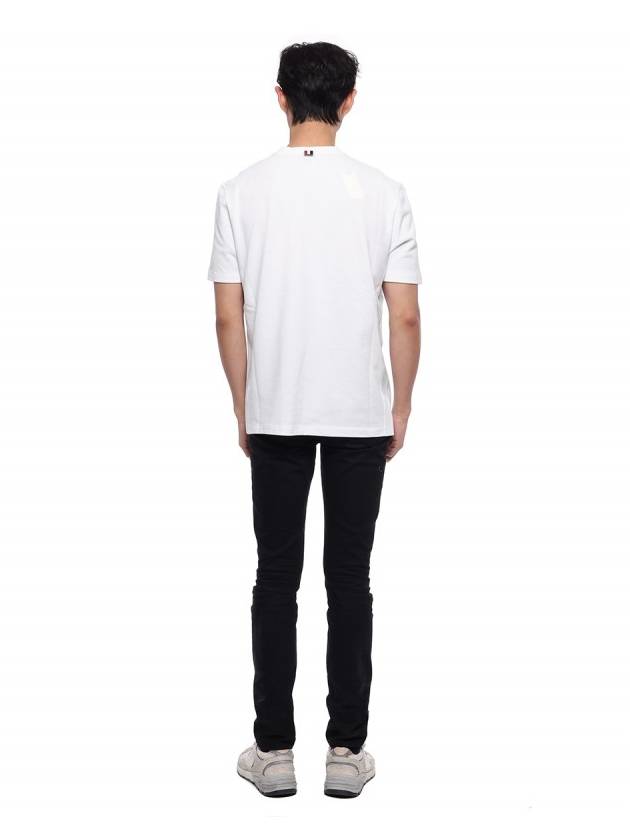 Classic Pique Rib Side Insert 4-Bar Short Sleeve T-Shirt White - THOM BROWNE - BALAAN 6