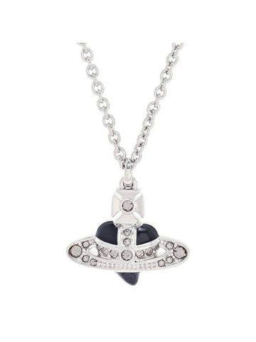 Diamond Heart Necklace Silver Black - VIVIENNE WESTWOOD - BALAAN 1