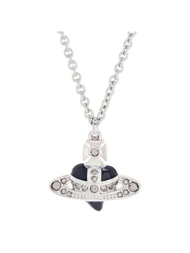 Diamond Heart Necklace Silver Black - VIVIENNE WESTWOOD - BALAAN 1