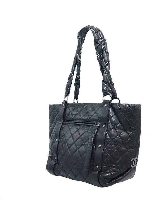 Chanel Black Lambskin Silver Chain Diamond Quilted Tote Bag 11th - CHANEL - BALAAN 5