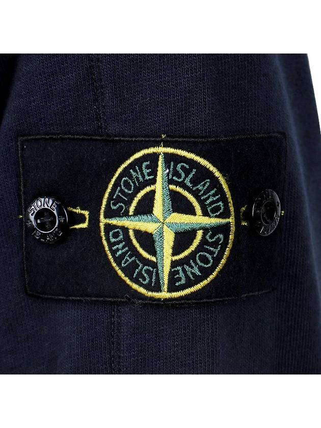 Men's Garment Dyed Malfile Zip Up Hoodie Navy - STONE ISLAND - BALAAN 7