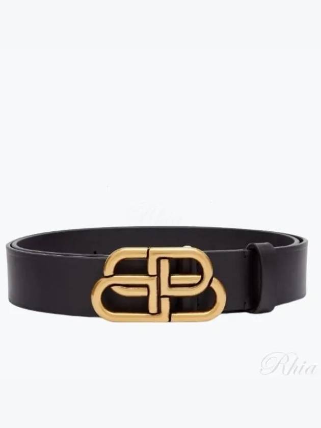 BB Logo Leather Belt Black - BALENCIAGA - BALAAN 2