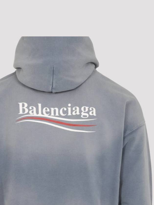 Logo Print Medium Fit Hoodie Fade Blue - BALENCIAGA - BALAAN 5