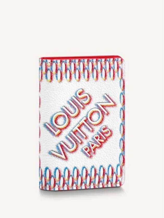 Pocket Organizer Damier Spray Leather Card Wallet White - LOUIS VUITTON - BALAAN 6