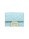 Baguette Micro Tri Fold Wallet Light Blue 8M0395AT00F1PQI - FENDI - BALAAN 1