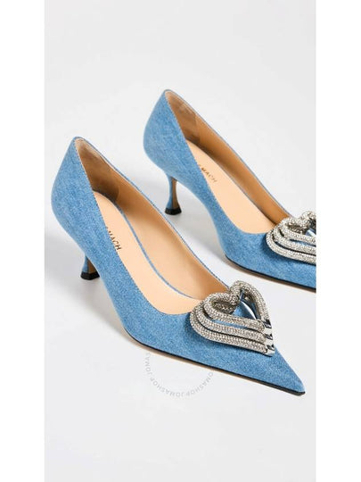 Mach & Mach Triple Heart 60 mm Denim Pumps, Brand Size 35 ( US Size 5 ) - MACH & MACH - BALAAN 2