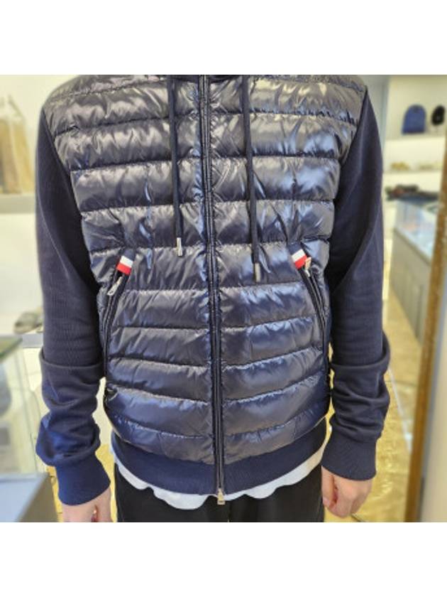 Down Goose Navy Logo Patch Lightweight Padded Jacket 8G52400 809L8 778 - MONCLER - BALAAN 1