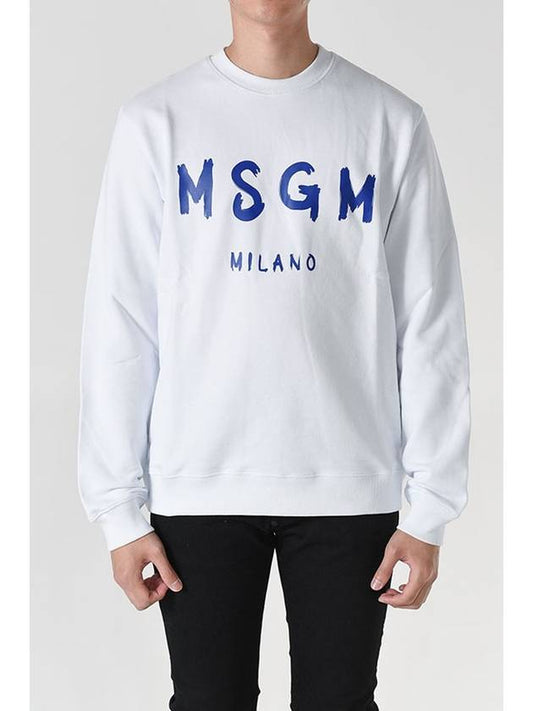 Men s Brushed Logo Sweatshirt White - MSGM - BALAAN 2