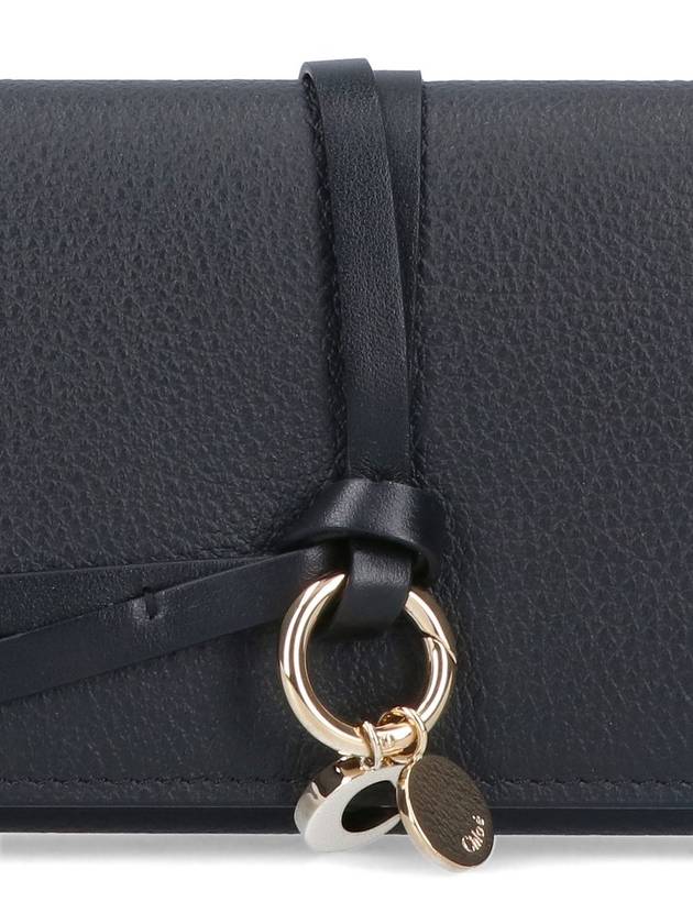 Alphabet Charm Leather Flap Long Wallet Black - CHLOE - BALAAN 3