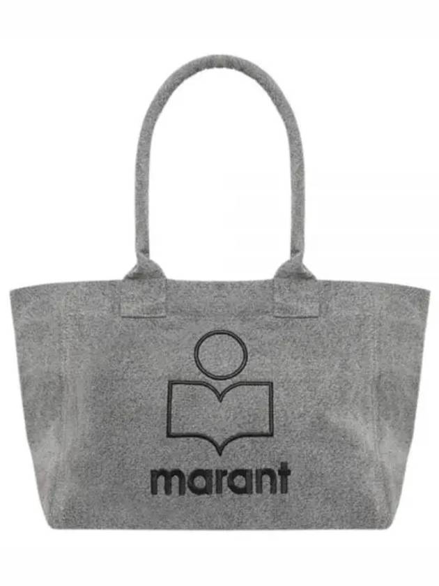 Yenky Zipper Logo Washed Cotton Tote Bag Grey - ISABEL MARANT - BALAAN 2