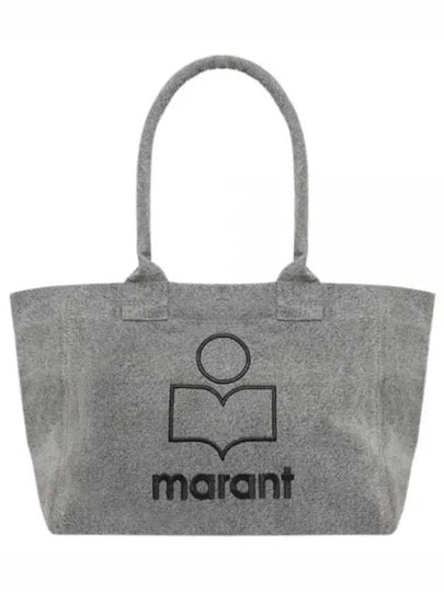 Yenky Zipper Logo Washed Cotton Tote Bag Grey - ISABEL MARANT - BALAAN 2