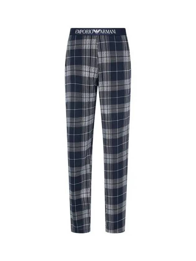 UNDERWEAR Men's Patterned Cotton Lounge Pants Navy - EMPORIO ARMANI - BALAAN 1