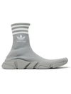 Embroidered Logo Sock High Top Sneakers Grey - BALENCIAGA - BALAAN 2