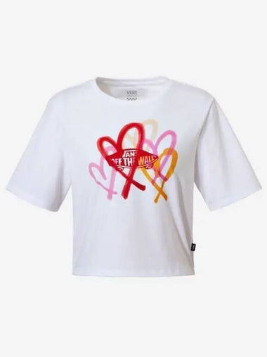 x the museum visitor big heart crop t shirt white - VANS - BALAAN 1