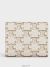 Triomphe Canvas Small Half Wallet White Tan - CELINE - BALAAN 6