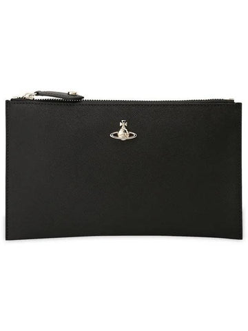 Leather Zipper Clutch Bag Black - VIVIENNE WESTWOOD - BALAAN 1