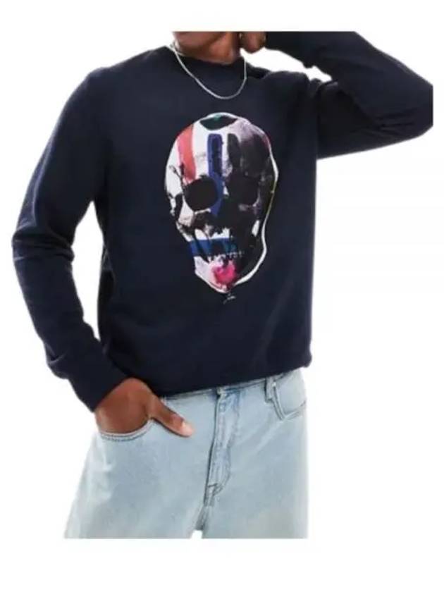 Skull Print Cotton Sweatshirt Navy - PAUL SMITH - BALAAN 2