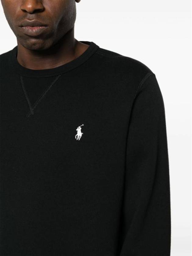 Embroidered Logo Basic Crew Neck Sweatshirt Black - POLO RALPH LAUREN - BALAAN 6