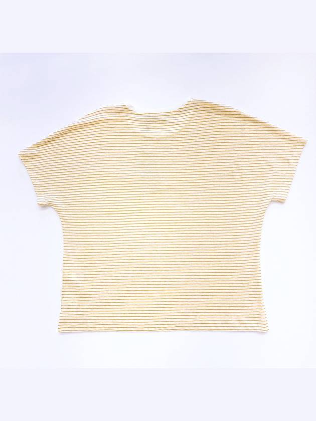 Studio Women's Linen Pocket Striped Short Sleeve TShirt Yellow 69410221 6 50 - MAX MARA - BALAAN 2