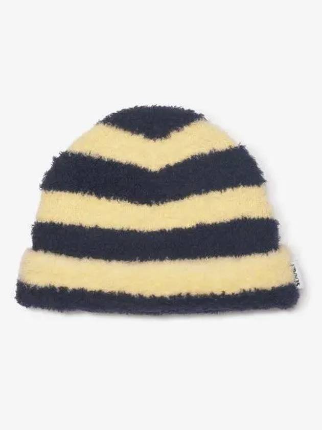 Fluffy Knit Beanie Yellow Navy MACCWSAC003KNT0197280 - SUNNEI - BALAAN 1