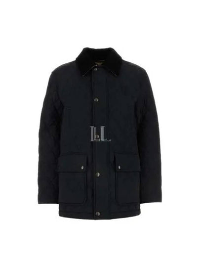 Barn Corduroy Collar Quilted Jacket Black - BURBERRY - BALAAN 2