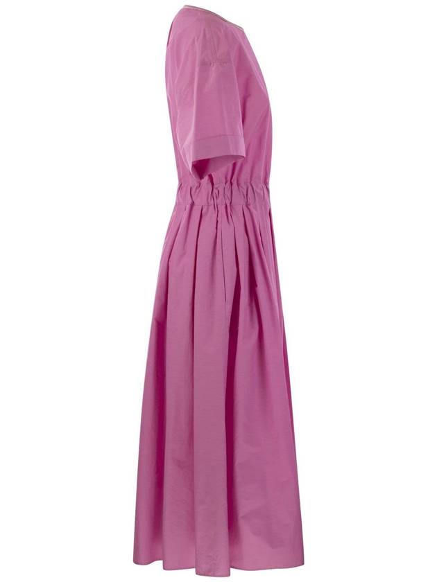 Cotton blend midi dress fuchsia - PESERICO - BALAAN 4