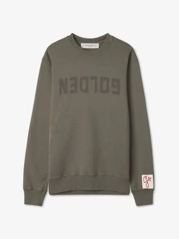 Fleece Reverse Logo Sweatshirt Khaki - GOLDEN GOOSE - BALAAN 2