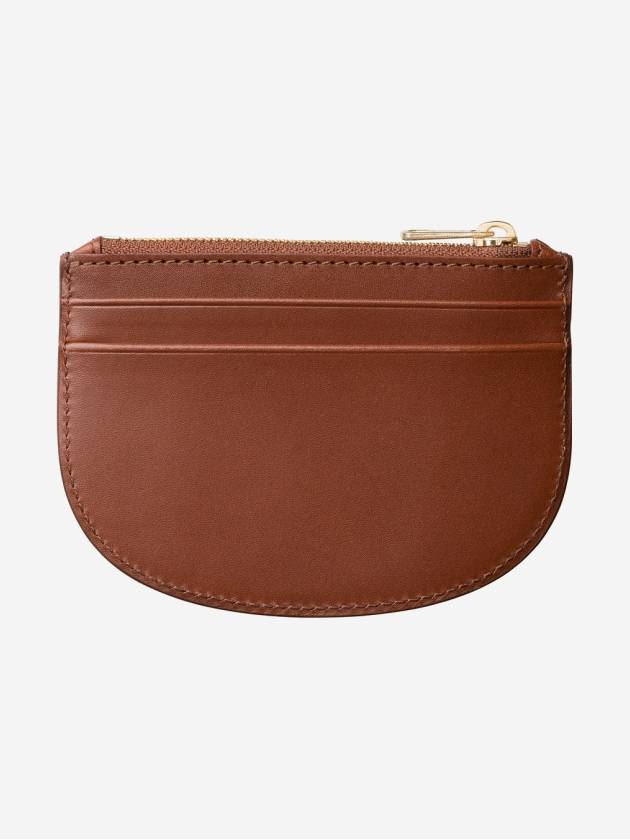 Logo Demi Lune Zipper Card Wallet Brown - A.P.C. - BALAAN 3