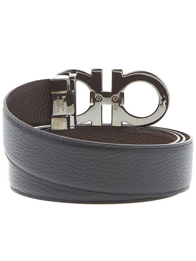 Men's Gancini Reversible Leather Belt Black - SALVATORE FERRAGAMO - BALAAN 5