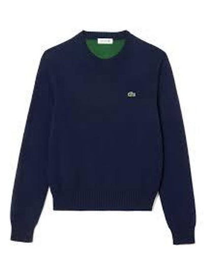 Cotton Crew Neck Knit Top Navy - LACOSTE - BALAAN 2