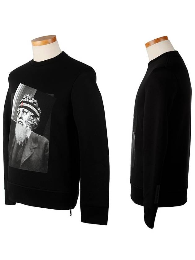 Men's Poseidon Print Sweatshirt Black - NEIL BARRETT - BALAAN 2