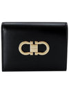 Double Gancio Half Wallet Black - SALVATORE FERRAGAMO - BALAAN 2