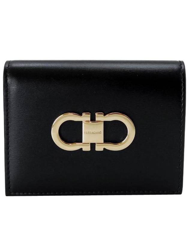 Double Gancio Half Wallet Black - SALVATORE FERRAGAMO - BALAAN 2