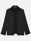 La Chemise Notte Open Charm Logo Shirt Black - JACQUEMUS - BALAAN 3