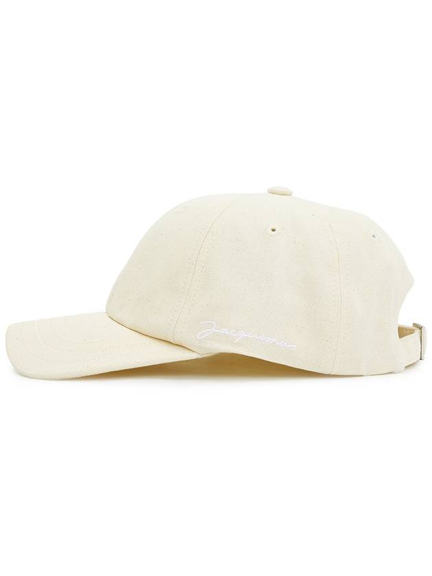 La Casquette Jacquemus Signature Ball Cap Ivory - JACQUEMUS - BALAAN 4