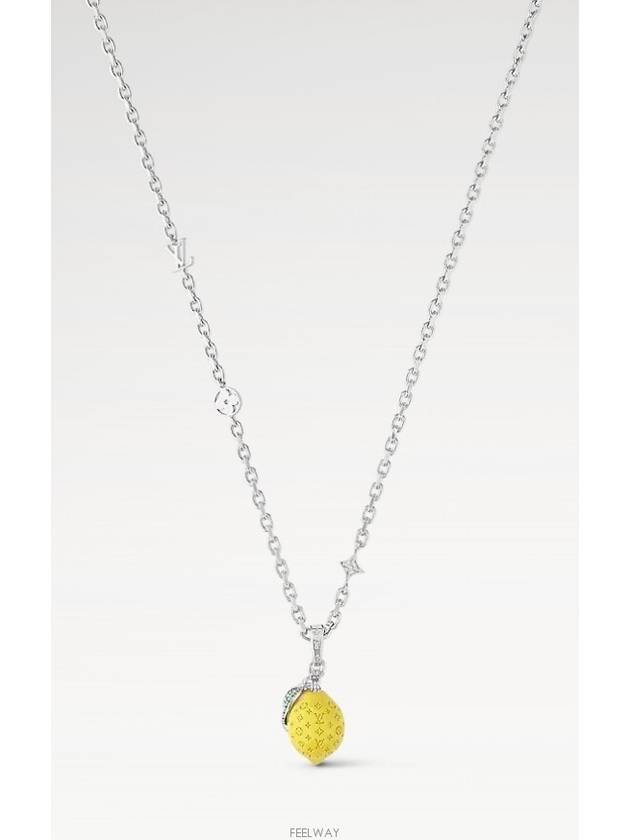 LV Fruits Limon Pendant Necklace Silver - LOUIS VUITTON - BALAAN 5