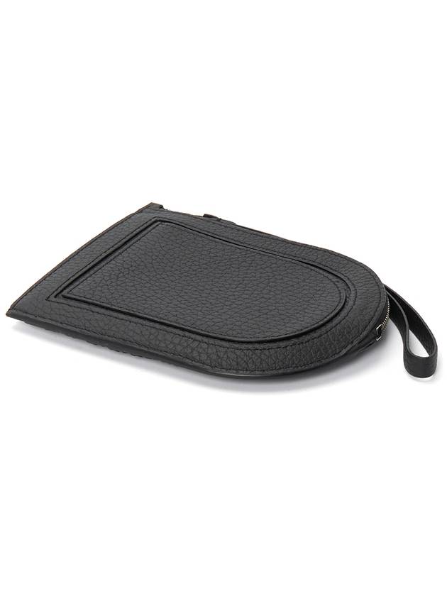Pin D Soft Grain Leather Card Wallet Black - DELVAUX - BALAAN 4