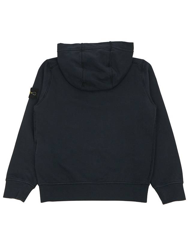 Kids Garment Dyed Heavy Weight Zip Up Hoodie Navy - STONE ISLAND - BALAAN 4