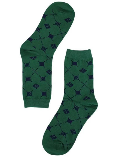 Argyle Pattern Socks Green - UNALLOYED - BALAAN 2