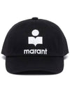 Tyron Embroidered Logo Ball Cap Black - ISABEL MARANT - BALAAN 4