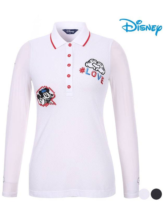 Mesh Cooling Color Long Sleeve Collar T-Shirt DL1LTSR02 - DISNEY GOLF - BALAAN 1