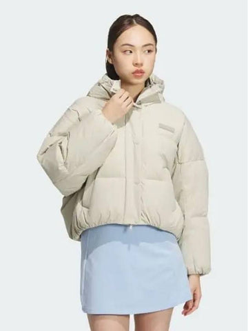 PUL Cropped Down Jacket Women s Original Putty Gray JD3786 736283 - ADIDAS - BALAAN 1