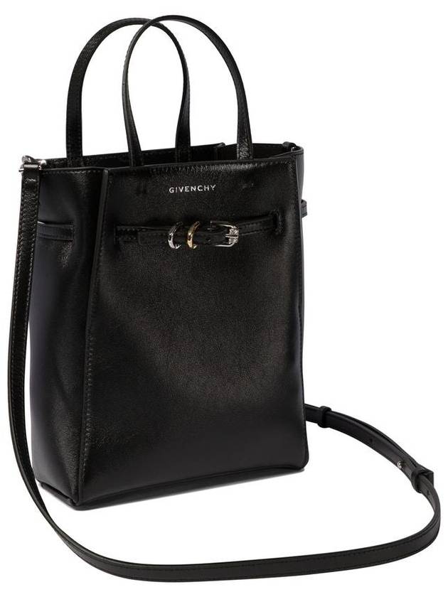 Mini Voyou Leather Tote Bag Black - GIVENCHY - BALAAN 3