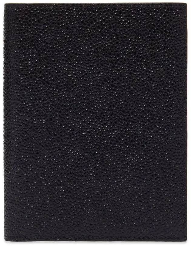 Pebble Grain Passport Holder Card Wallet Black - THOM BROWNE - BALAAN 1