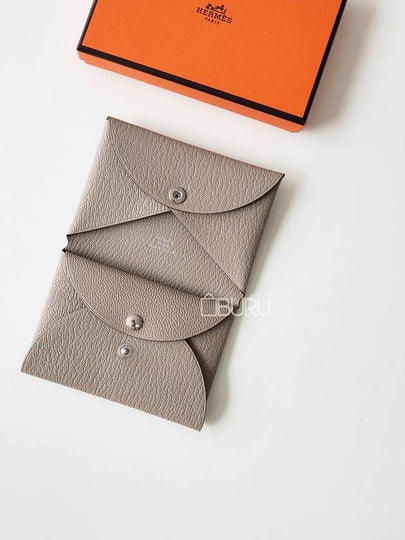 Calvi Duo Compact Card Wallet Beton - HERMES - BALAAN 2