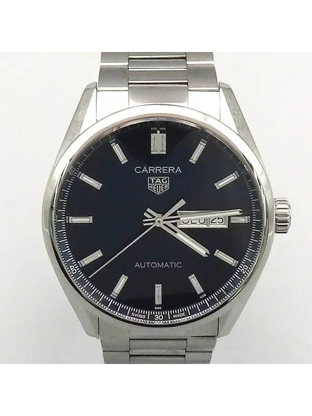 WBN2012 CARRERA Classic Day Date Caliber 5 See through Back Automatic Blue Dial Steel Men s Watch - TAG HEUER - BALAAN 1