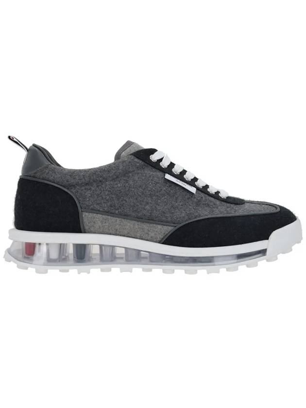 Flannel Clear Sole Low Top Sneakers Grey - THOM BROWNE - BALAAN 3